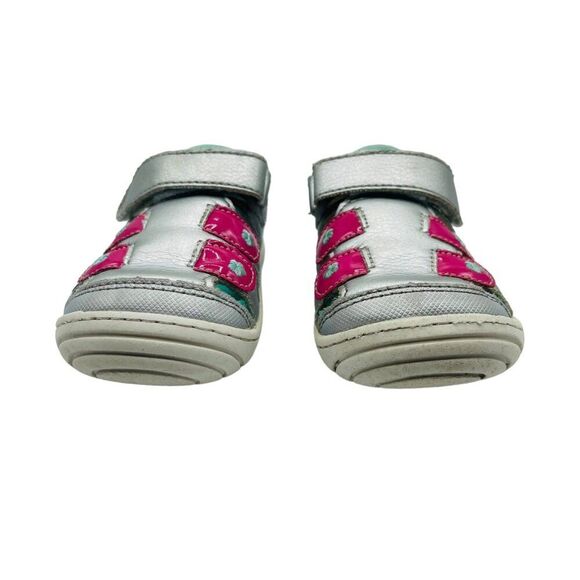 Stride Rite Soft Motion Silver Pink Flowers Shoes Sandals Size 5.5 - Picture 3 of 10